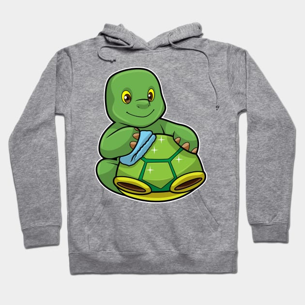 Turtle with Shell & Cleaning rag Hoodie by Markus Schnabel